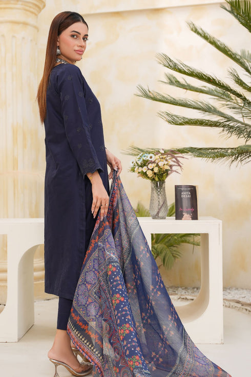 Dynia's By Bin Saeed Embroidered Chickenkari Lawn Suit BS-104