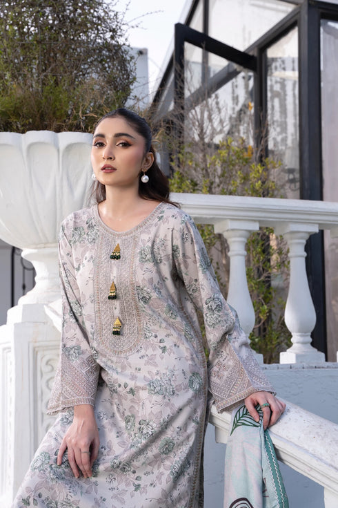 Raniya Embroidered Dhanak 3 Piece Suit RH-04
