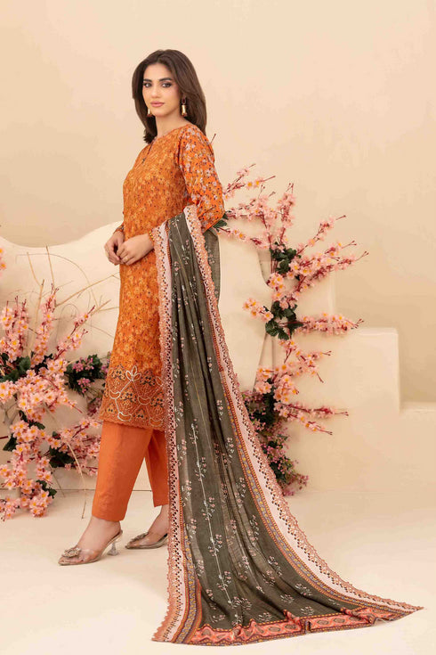 Tawakkal Digital Printed Embroidered Lawn Suit D-3409