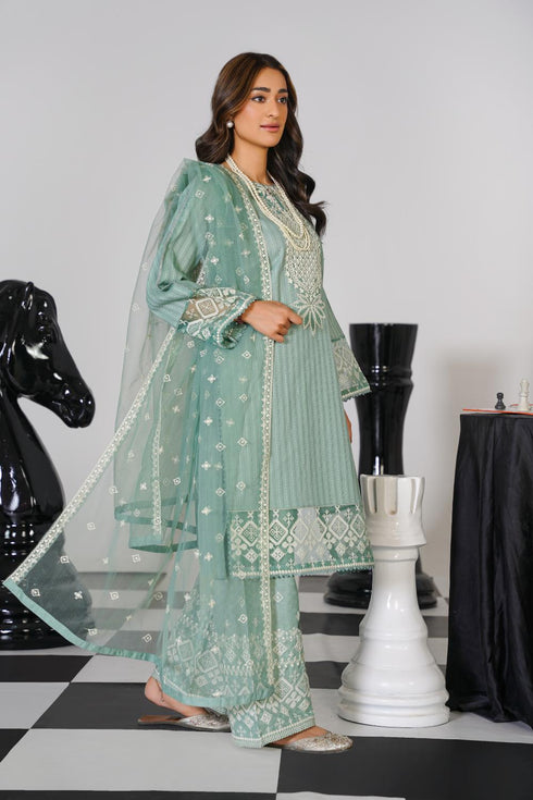 Attire Designer Embroidered Lawn 3PC Suit AD-10