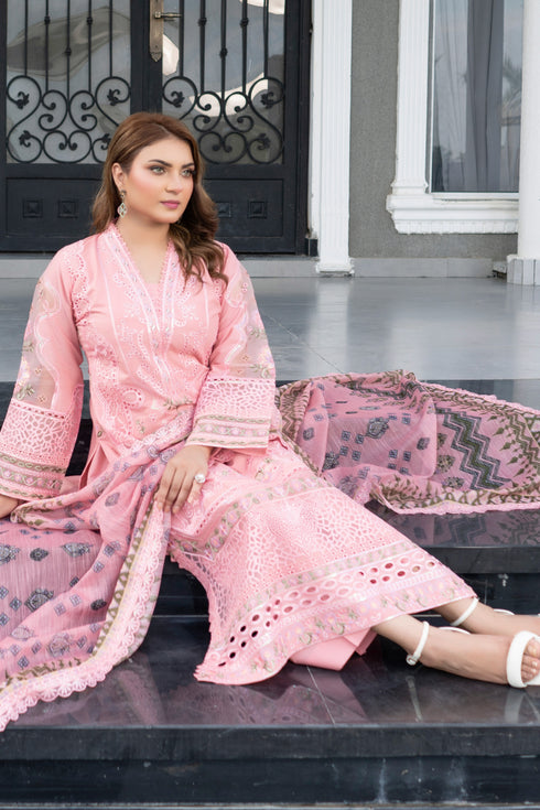 Munira Designer Embroidered Cotton Chikankari Suit MSL140