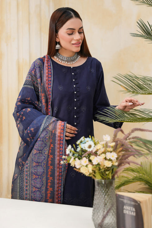 Dynia's By Bin Saeed Embroidered Chickenkari Lawn Suit BS-104