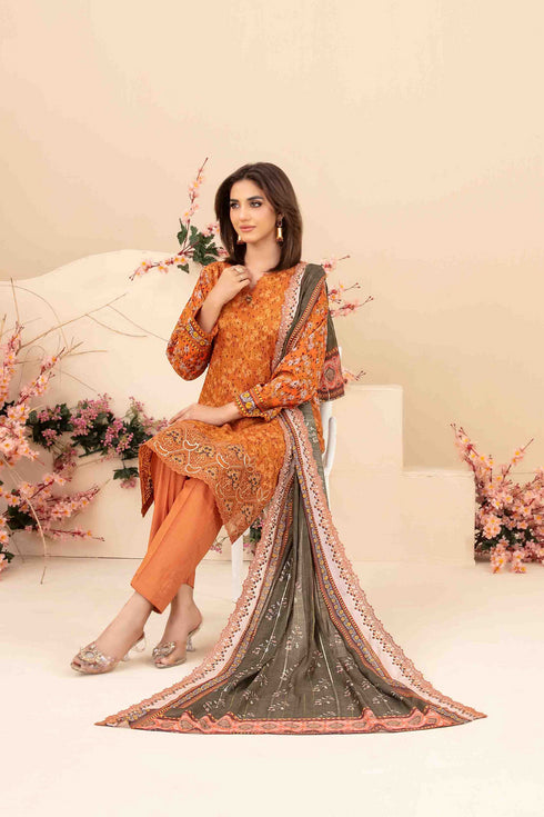 Tawakkal Digital Printed Embroidered Lawn Suit D-3409