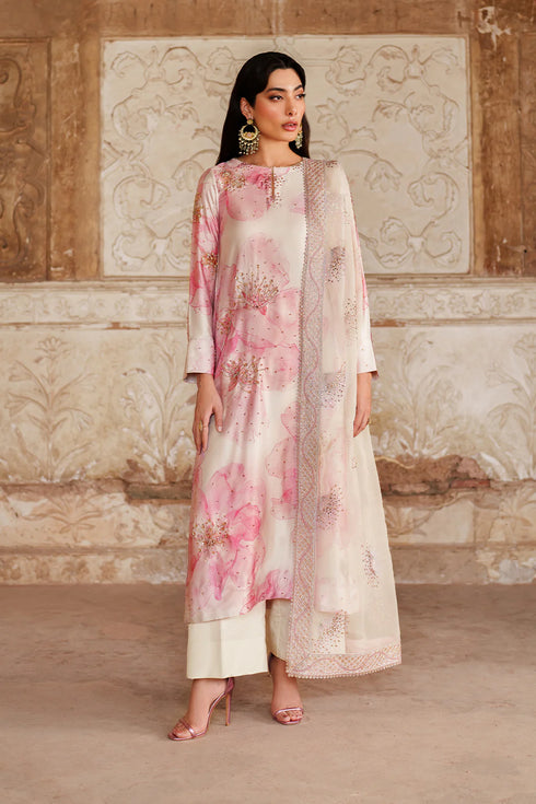 Iznik Printed Charmeuse Suit UE-547