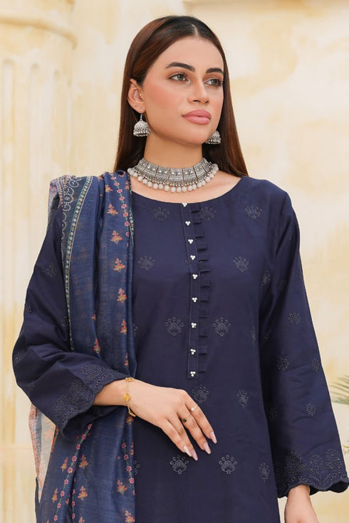 Dynia's By Bin Saeed Embroidered Chickenkari Lawn Suit BS-104