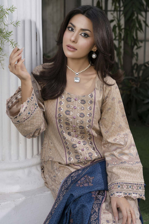 Soni Embroidered Dhanak 3 Piece Suit SD-15