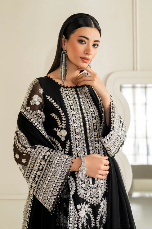 Baroque Embroidered Chiffon Suit UF-4158