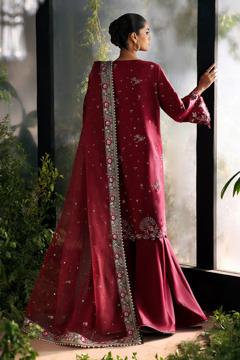 Afrozeh Embroidered Raw Silk Suit Yalira