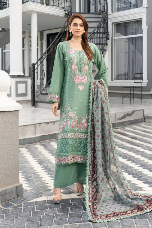 Munira Designer Embroidered Cotton Chikankari Suit MSL142
