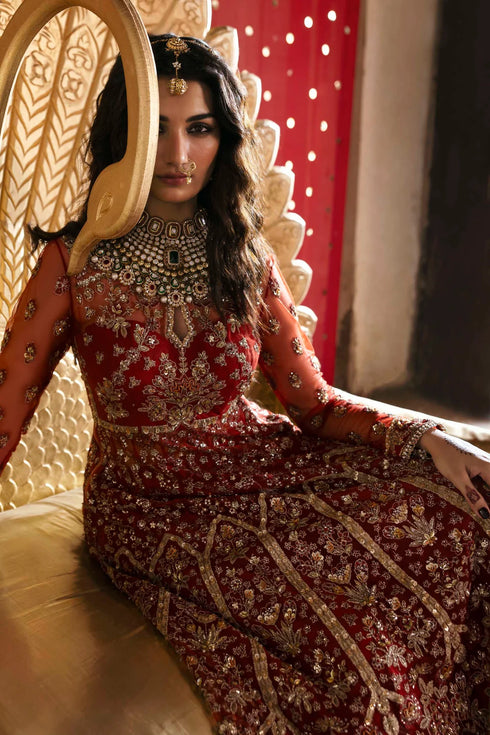Akbar Aslam Embroidered Net Suit Marjaan