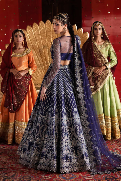 Akbar Aslam Embroidered Net Suit Khanzadi