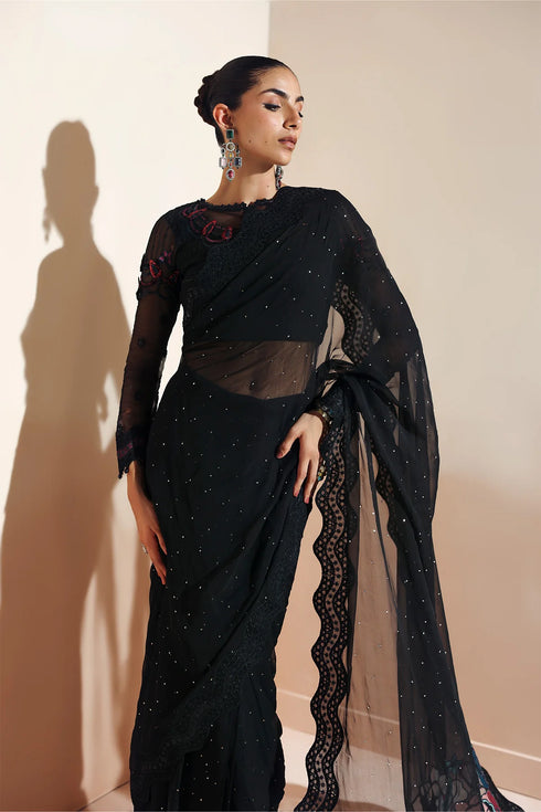 Alizeh Embroidered Chiffon Sari AF-BCH-2206-MEERAB