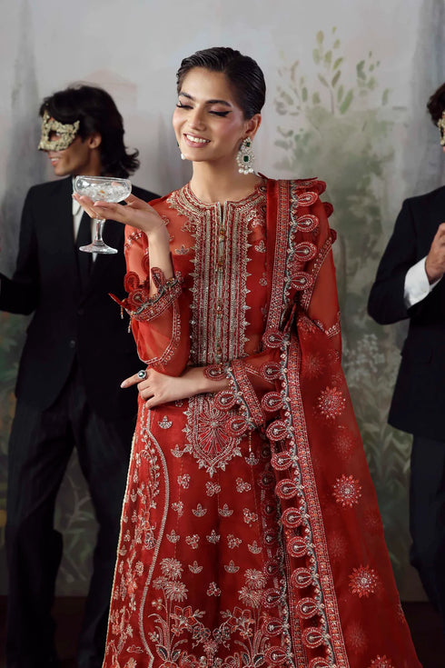 Akbar Aslam Embroidered Organza Suit Laalroz