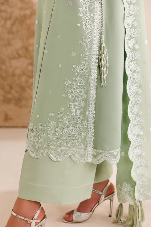 Farasha Embroidered Chiffon Suit Pastel Mint