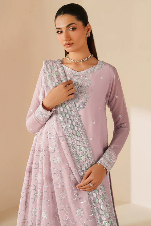 Farasha Embroidered Chiffon Suit Mauve Blush