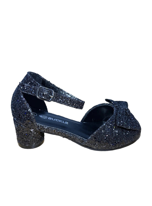 Kids Black Glitter Shoes BS-608