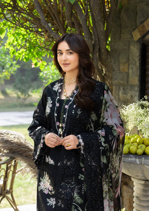 Elaf Embroiderd Lawn Suit ELY-2B MIDNIGHT BLOSSOM