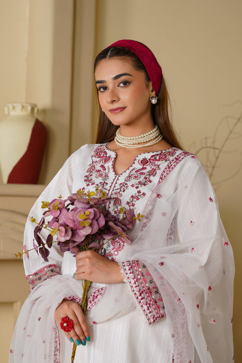 Attire Designer Embroidered Cotton Lawn 3PC Suit AD-12