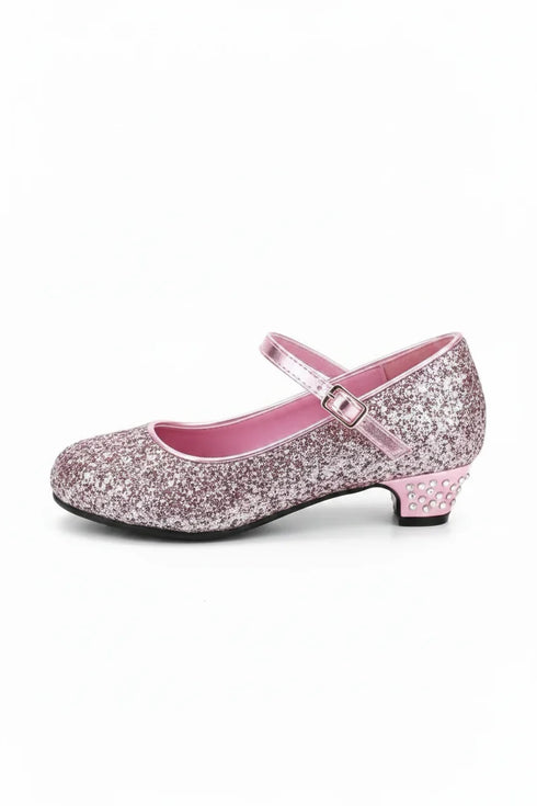 Kids Pink Glitter Shoes BS-41
