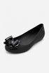 Women's Slip-On Jelly Ballet Flats with Elegant Bow Detail