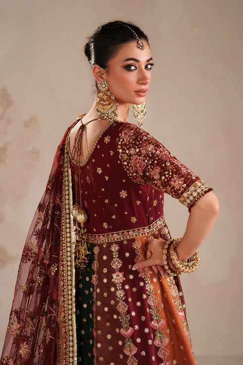 Baroque Embroidered Raw Silk Suit UF-4366