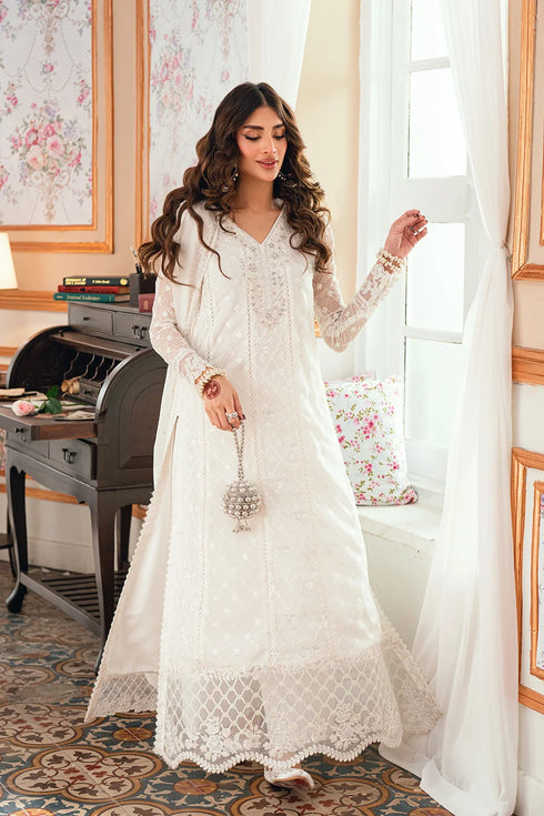 Azure Embroidered Chiffon Suit Magnolia