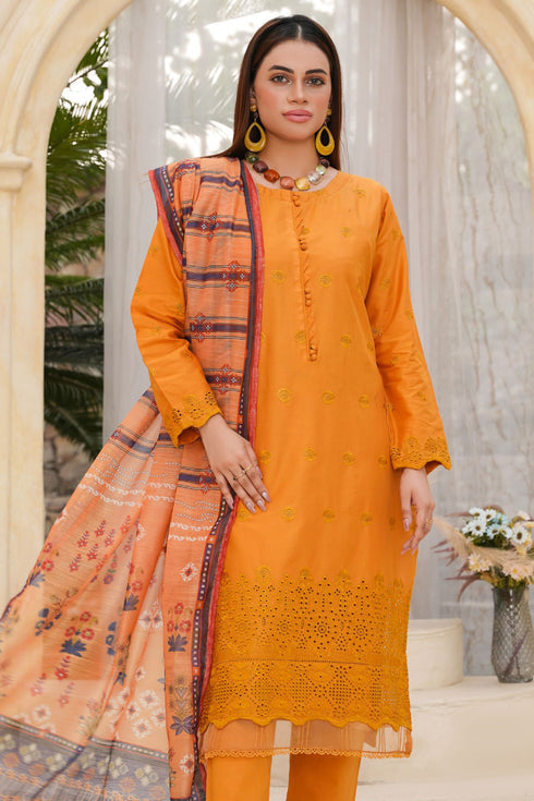 Dynia's By Bin Saeed Embroidered Chickenkari Lawn Suit BS-105