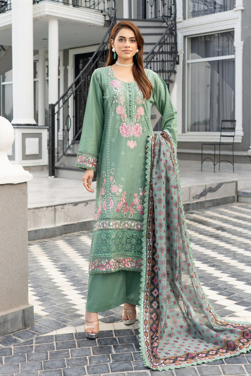 Munira Designer Embroidered Cotton Chikankari Suit MSL142