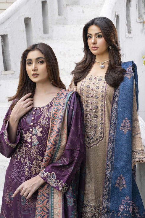 Soni Embroidered Dhanak 3 Piece Suit SD-16