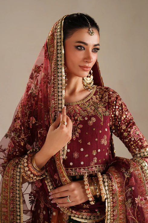 Baroque Embroidered Raw Silk Suit UF-4366