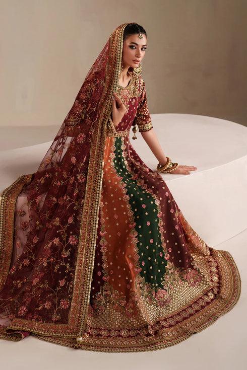 Baroque Embroidered Raw Silk Suit UF-4366