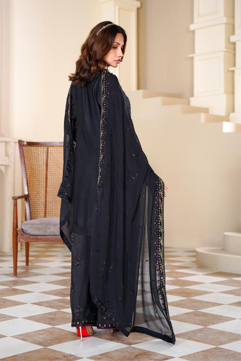 Attire Designer Embroidered Shamoz Silk 3PC Suit AD-16