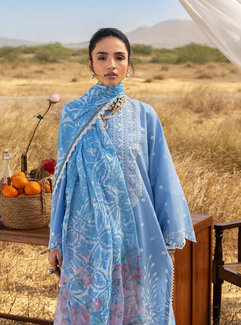 Zainab Chotani Embroidered Jacquard Suit Azule 05