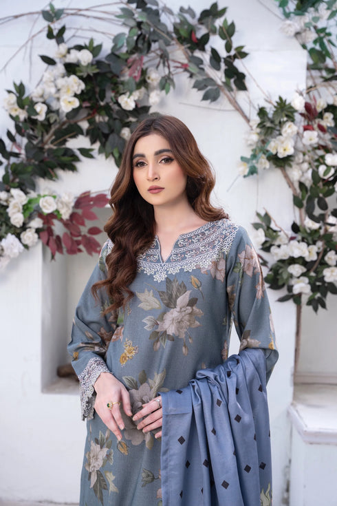 Raniya Embroidered Dhanak 3 Piece Suit RH-06