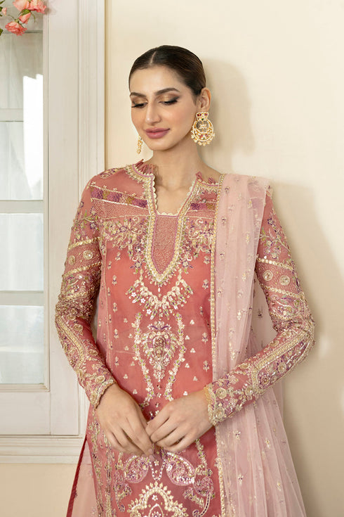 Qalamkar Embroidered Organza Suit DN-05
