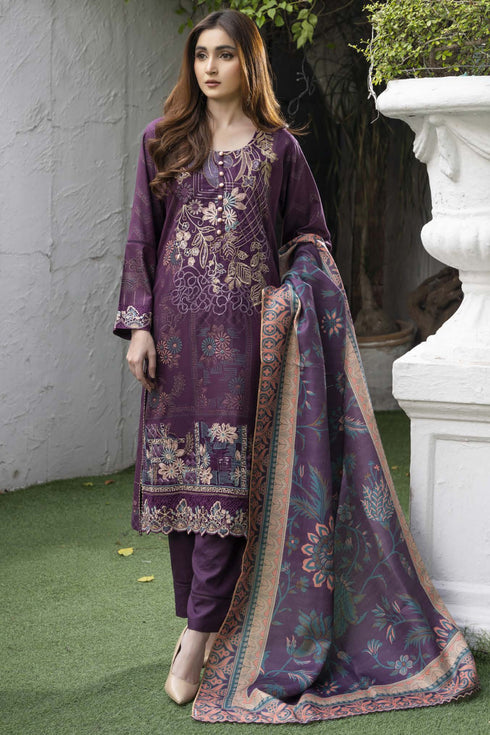 Soni Embroidered Dhanak 3 Piece Suit SD-16