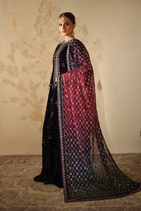 Barqoue Embroidered Velvet Suit UF-4319