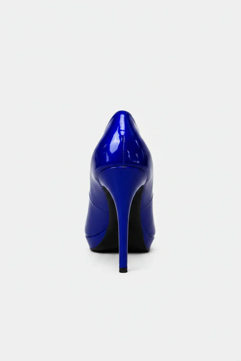 Royal Blue Patent Stiletto Heel Court Shoes for Formal & Party Wear – BS-12925