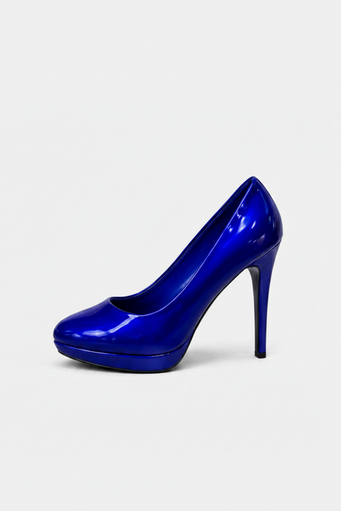 Royal Blue Patent Stiletto Heel Court Shoes for Formal & Party Wear – BS-12925