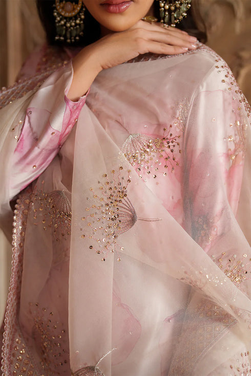 Iznik Printed Charmeuse Suit UE-547