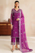 Farasha Embroidered Chiffon Suit Magenta Rose