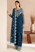 Farasha Embroidered Chiffon Suit Cobalt Haze