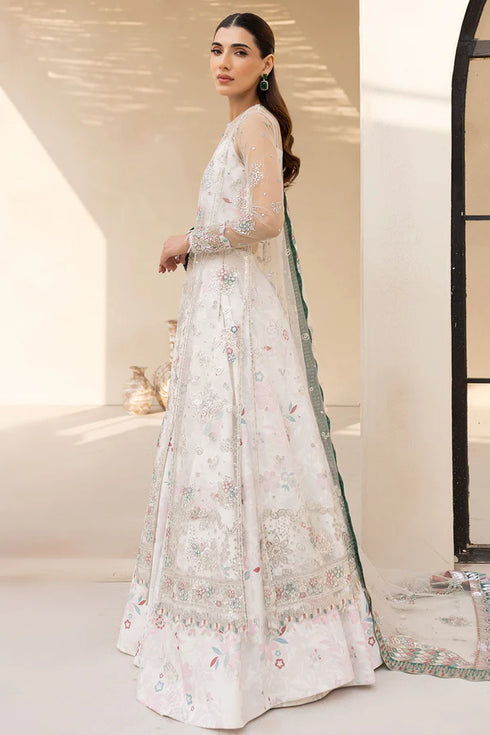 Farasha Embroidered Net Suit Moonlight Mist