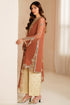 Farasha Embroidered Chiffon Suit Warm Saffron