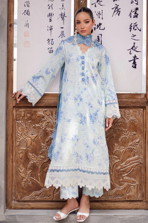 Nureh Embroidered Lawn 3 Piece suit BL-09