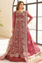 Farasha Embroidered Net Suit Carmine Allure