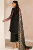 Farasha Embroidered Chiffon Suit Black Cascade