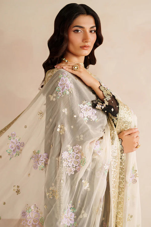 Farasha Embroidered Chiffon Suit Gold Shadow