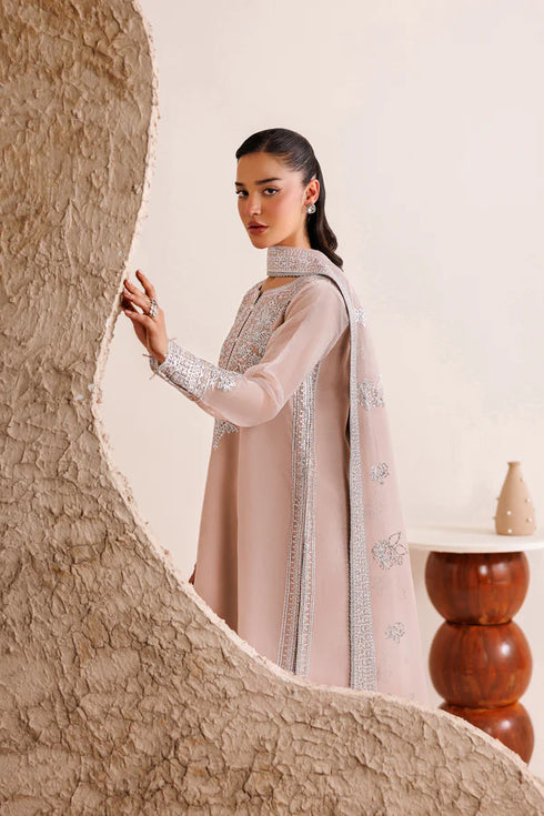 Farasha Embroidered Chiffon Suit Warm Lume