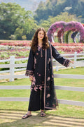 Farasha Embroidered Lawn 3 Piece Suit Dark Passion